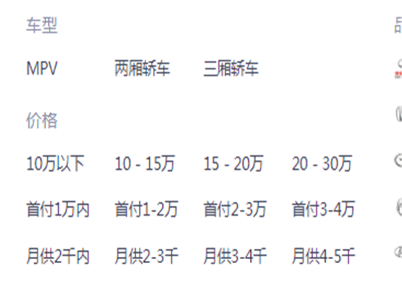 前端开发项目作品-汽车菜单栏项目